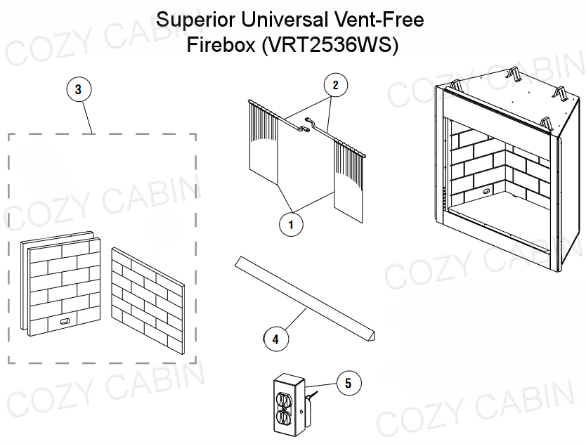 Superior Universal Vent-Free Gas 36 x 24 Inches Firebox (VRT2536WS) #VRT2536WS